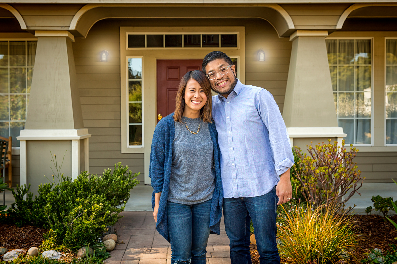 Young Asian American Couple at Home